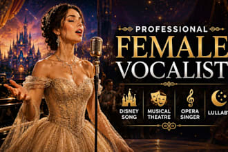be your female vocalist for disney song, musical theatre, opera singer, lullaby
