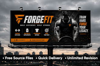 design billboard, signboard, yard sign, signage, hoarding, or banner ads