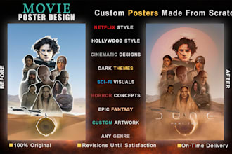 design cinematic movie poster in hollywood netflix style