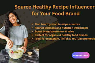 source healthy recipe influencers for your food brand