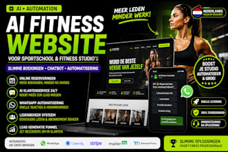 design sportschool website with ai chatbot automation
