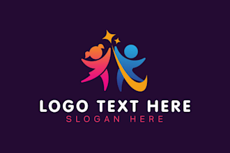 design do childcare, education kids, and children logo