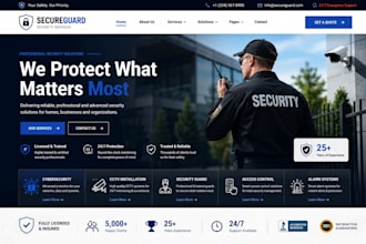 build security company website, cctv installation service, private guard website