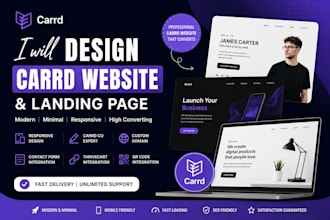 design  carrd website, carrd landing page and redesign carrd co website