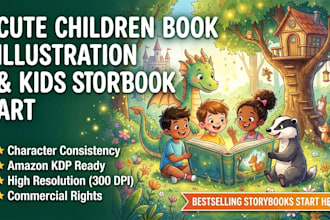 do children book illustration and kid storybook art