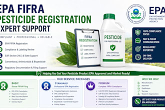 assist with epa pesticide labeling and fifra application filing