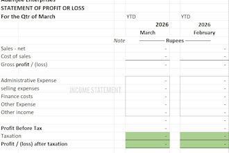 prepare income statement, balance sheet and bookkeeping services