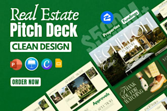 design or redesign real estate pitch deck and powerpoint presentation design