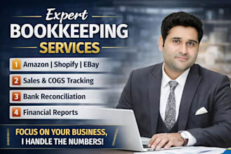 provide bookkeeping for amazon, shopify, ebay on quickbooks online and xero