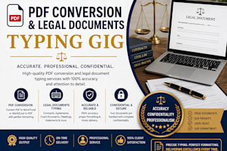 provide professional pdf conversion and documents typing