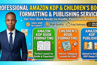 amazon KDP book formatting, children book formatting, amazon KDP publishing