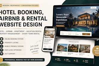design hotel booking, airbnb and rental property website