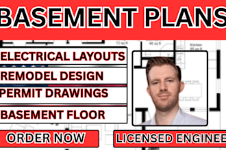 design permit ready basement finishing plans for USA remodel projects
