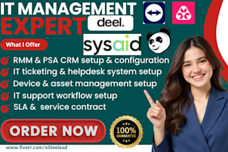 setup it management crm teamviewer one rippling deel asset panda sysaid atera