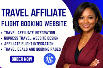 design travel affiliate website, flight booking website, hotel booking website
