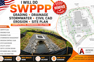 do swppp grading drainage stormwater civil cad erosion site plan