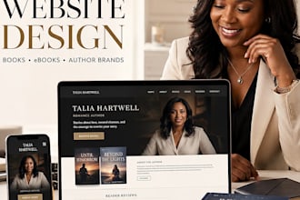 design an author website, book website, or ebook website