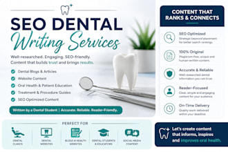 write SEO dental blog posts and healthcare content