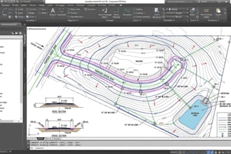 site grading  storm drainage using autocad civil3d road design parcel