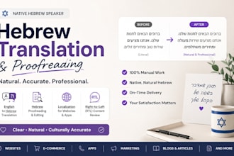 translate proofread or localize hebrew content