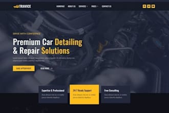 design car detailing website, auto detailing website and car wash website