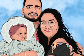 family portrait to digital art