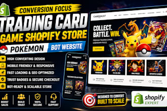 build conversion focus trading card game shopify store pokemon bot website