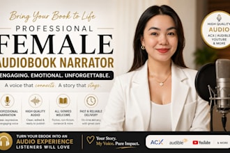 narrate and convert ebook into female audiobook narrator for acx and audible
