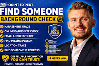 find any person online social media background check or email trace using osint