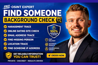 find any person online social media background check or email trace using osint