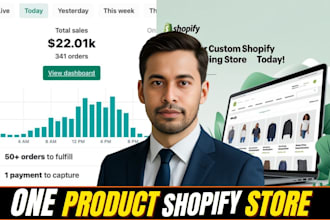 create one product  shopify dropshipping store