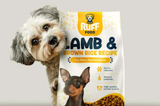 pet food label design, product label design pouch design