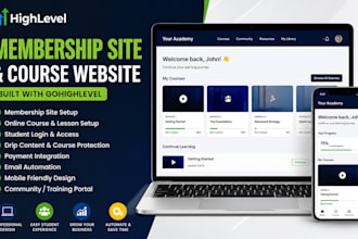 build gohighlevel membership site gohighlevel course website ghl online learning