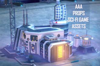 create stylized sci fi game environments and 3d props