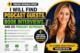 find podcast guests, book interviews, influencer list and podcast outreach