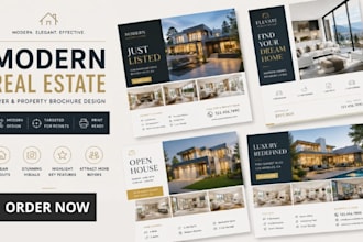design a modern real estate flyer or property brochure