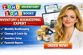 setup manage zoho inventory monthly bookkeeping cleanup catch up in zoho book