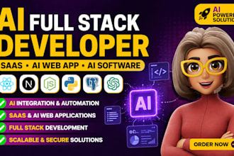 full stack ai web developer for saas, ai web app, ai software developer