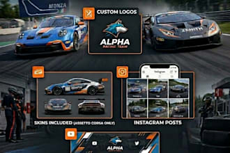 design a complete simracing  pack for team
