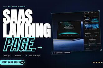 design and develop a saas landing page in next js