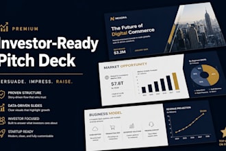 design a startup pitch deck, business presentation and slide deck