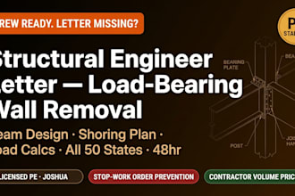 provide a structural engineer letter for load bearing wall removal permit