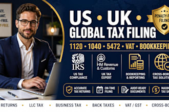 file your US UK global tax returns 1120 1040 5472 and fix bookkeeping