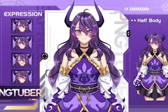 draw custom pngtuber anime chibi vtuber avatar giftuber veadotube twitch streams