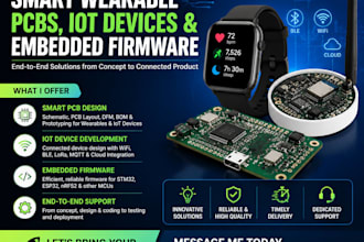 design smart wearable iot pcb with esp32, ble sensors and embedded firmware