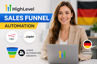build german gohighlevel funnel with n8n and zapier automation