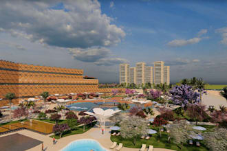optimize luxury resort complex, eco tourism landscape, beach residence planning
