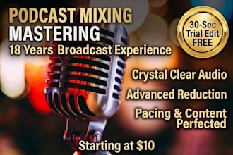 provide podcast editing, mixing and mastering