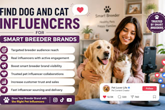 find dog and cat influencers for smart breeder brands