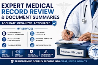provide expert medical records review, summaries and opinion